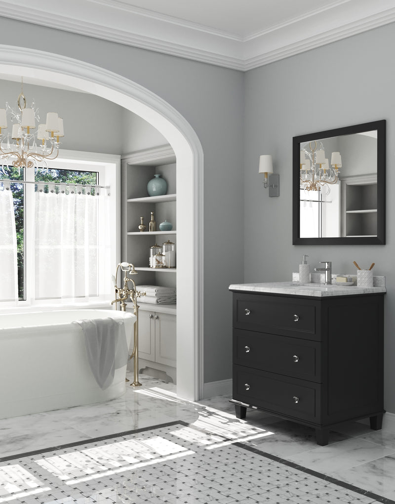 Laviva 313DVN-30E-WC Luna 30" Espresso Bathroom Vanity with White Carrara Marble Countertop - view 10