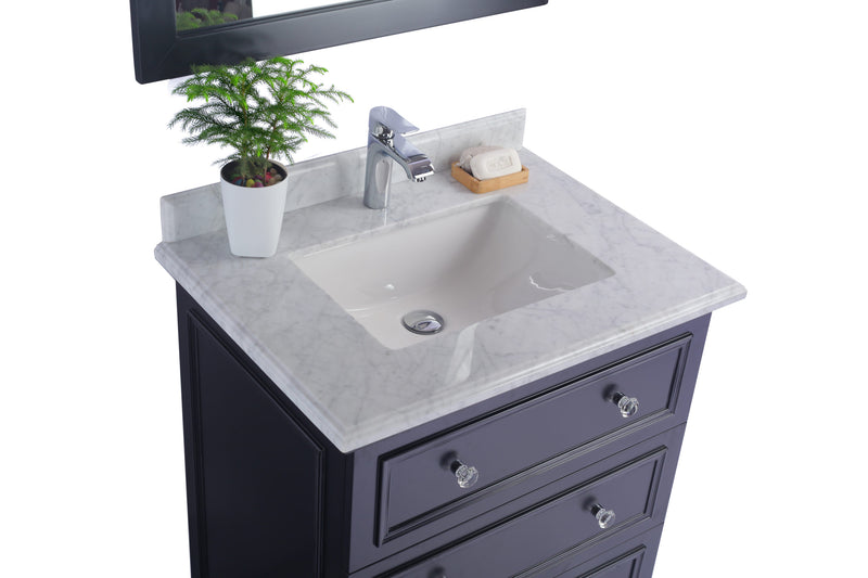 Laviva 313DVN-30E-WC Luna 30" Espresso Bathroom Vanity with White Carrara Marble Countertop - view 3