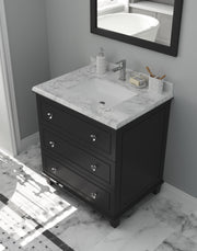Laviva 313DVN-30E-WC Luna 30" Espresso Bathroom Vanity with White Carrara Marble Countertop - view 9