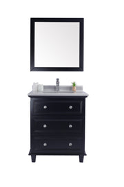 Laviva 313DVN-30E-WS Luna 30" Espresso Bathroom Vanity with White Stripes Marble Countertop