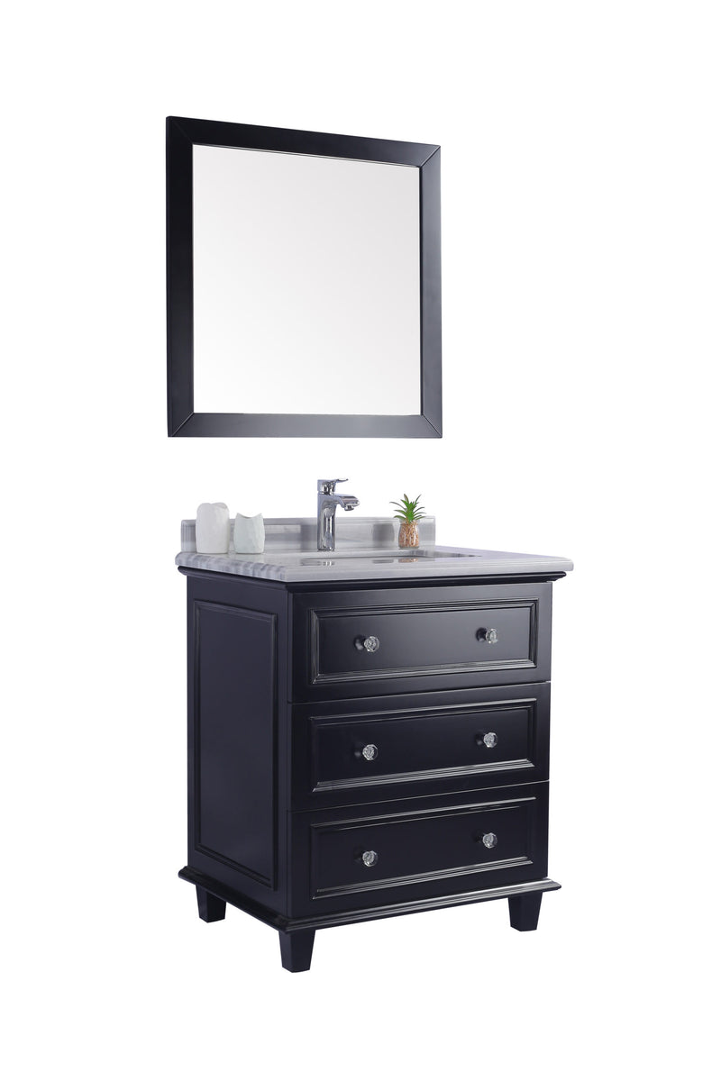 Laviva 313DVN-30E-WS Luna 30" Espresso Bathroom Vanity with White Stripes Marble Countertop - view 2