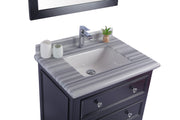 Laviva 313DVN-30E-WS Luna 30" Espresso Bathroom Vanity with White Stripes Marble Countertop - view 3