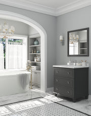 Laviva 313DVN-30G-WC Luna 30" Maple Grey Bathroom Vanity with White Carrara Marble Countertop - view 10