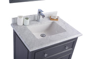 Laviva 313DVN-30G-WC Luna 30" Maple Grey Bathroom Vanity with White Carrara Marble Countertop - view 3