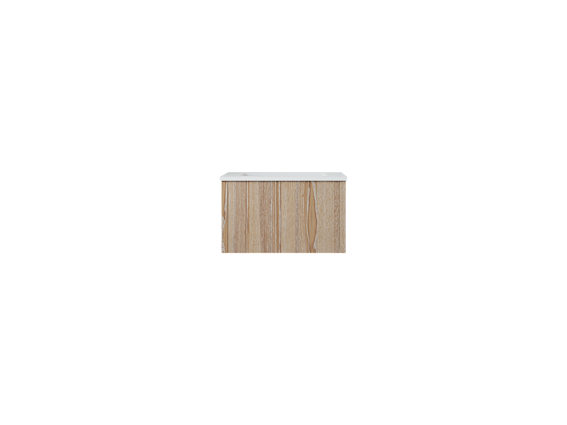 Laviva 313LGN-24WG-MW Legno 24" Weathered Grey Bathroom Vanity with Matte White VIVA Stone Solid Surface Countertop