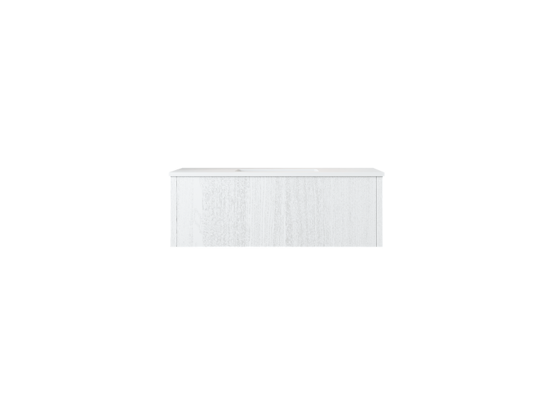 Laviva 313LGN-42AW-MW Legno 42" Alabaster White Bathroom Vanity with Matte White VIVA Stone Solid Surface Countertop