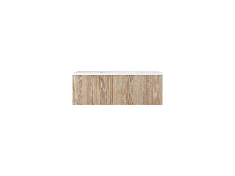 Laviva 313LGN-42WG-MW Legno 42" Weathered Grey Bathroom Vanity with Matte White VIVA Stone Solid Surface Countertop