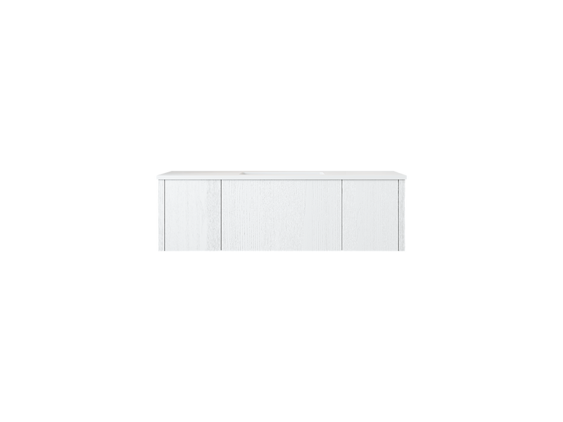 Laviva 313LGN-48AW-MW Legno 48" Alabaster White Bathroom Vanity with Matte White VIVA Stone Solid Surface Countertop