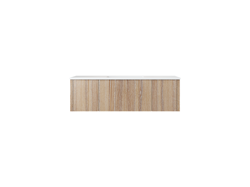 Laviva 313LGN-48WG-MW Legno 48" Weathered Grey Bathroom Vanity with Matte White VIVA Stone Solid Surface Countertop