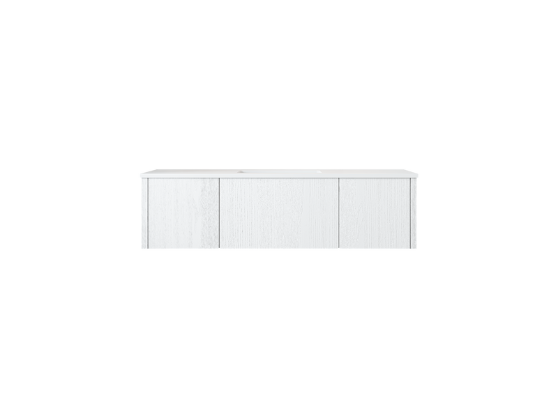 Laviva 313LGN-54AW-MW Legno 54" Alabaster White Bathroom Vanity with Matte White VIVA Stone Solid Surface Countertop