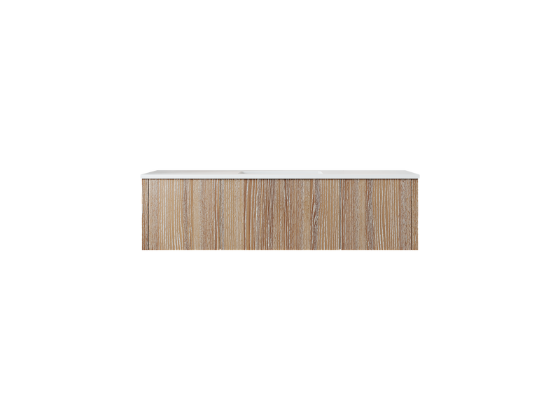Laviva 313LGN-54WG-MW Legno 54" Weathered Grey Bathroom Vanity with Matte White VIVA Stone Solid Surface Countertop