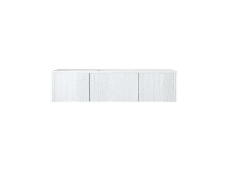 Laviva 313LGN-60CAW-MW Legno 60" Alabaster White Single Sink Bathroom Vanity with Matte White VIVA Stone Solid Surface Countertop