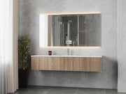Laviva 313LGN-72CWG-MW Legno 72" Weathered Grey Single Sink Bathroom Vanity with Matte White VIVA Stone Solid Surface Countertop - view 2