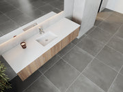 Laviva 313LGN-72CWG-MW Legno 72" Weathered Grey Single Sink Bathroom Vanity with Matte White VIVA Stone Solid Surface Countertop - view 3