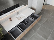 Laviva 313LGN-72CWG-MW Legno 72" Weathered Grey Single Sink Bathroom Vanity with Matte White VIVA Stone Solid Surface Countertop - view 4