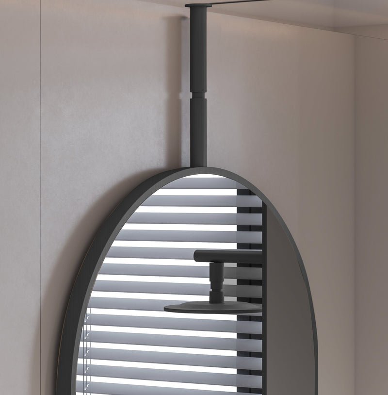 Laviva 313MFCPL-2440MB Hanging Pill 24" x 40" Oval Metal Framed Mirror in Matte Black - Adjustable Heights