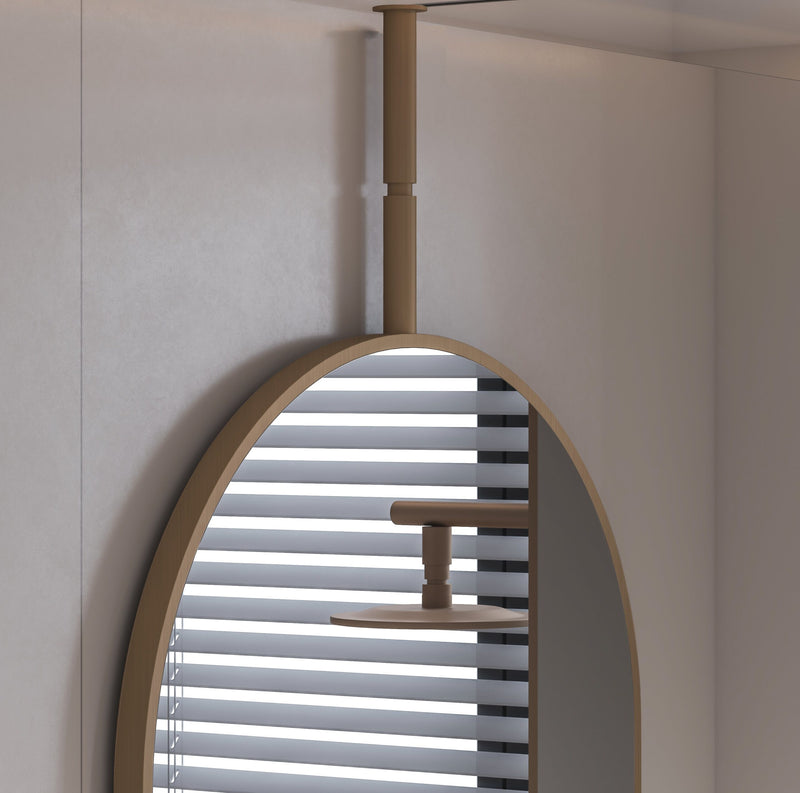 Laviva 313MFCPL-2440SB Hanging Pill 24" x 40" Oval Metal Framed Mirror in Satin Brass - Adjustable Heights