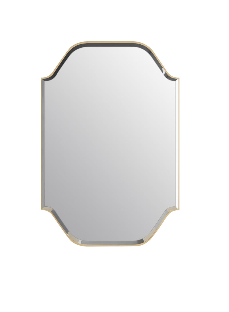 Laviva 313MFGAT-2436SB Gatsby 24" x 36" Vintage Style Metal Framed Mirror with Bevel in Satin Brass - Reversible Mount