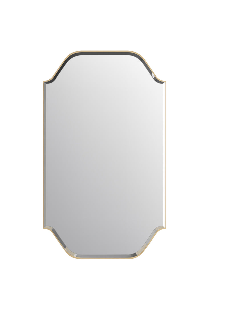Laviva 313MFGAT-2644SB Gatsby 26" x 44" Vintage Style Metal Framed Mirror with Bevel in Satin Brass - Reversible Mount