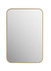 Laviva 313MFLAT-2436SB Latitude 24x36 Rectangular Soft Radius Metal Framed Satin Brass Mirror