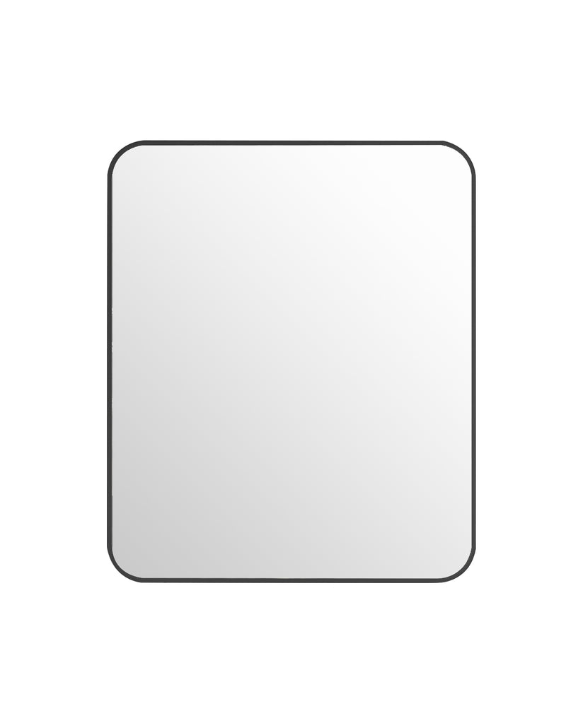 Laviva 313MFLAT-3036MB Latitude 30" x 36" Rectangular Soft Radius Metal Framed Matte Black Mirror - Reversible Mount