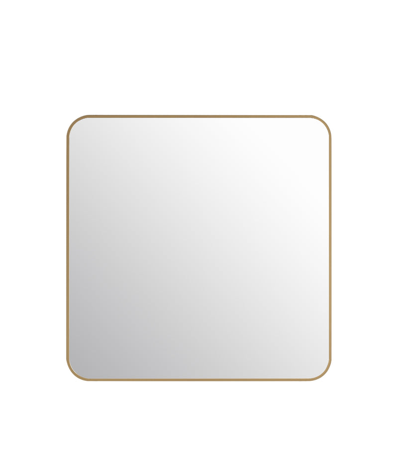 Laviva 313MFLAT-3636SB Latitude 36" x 36" Square Soft Radius Metal Framed Satin Brass Mirror