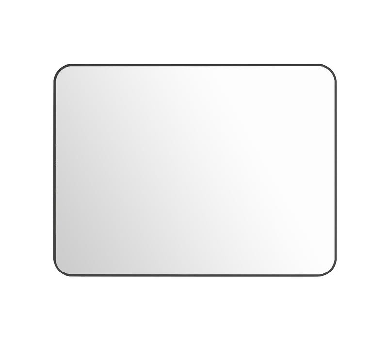 Laviva 313MFLAT-4836MB Latitude 48" x 36" Rectangular Soft Radius Metal Framed Matte Black Mirror - Reversible Mount