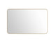 Laviva 313MFLAT-6036SB Latitude 60x36 Rectangular Soft Radius Metal Framed Satin Brass Mirror