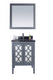 Laviva 313MKSH-24G-BW Mediterraneo 24" Grey Bathroom Vanity with Black Wood Marble Countertop
