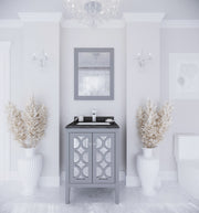 Laviva 313MKSH-24G-BW Mediterraneo 24" Grey Bathroom Vanity with Black Wood Marble Countertop - view 6