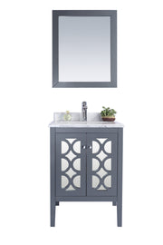 Laviva 313MKSH-24G-WC Mediterraneo 24" Grey Bathroom Vanity with White Carrara Marble Countertop