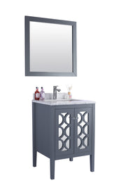 Laviva 313MKSH-24G-WC Mediterraneo 24" Grey Bathroom Vanity with White Carrara Marble Countertop - view 2