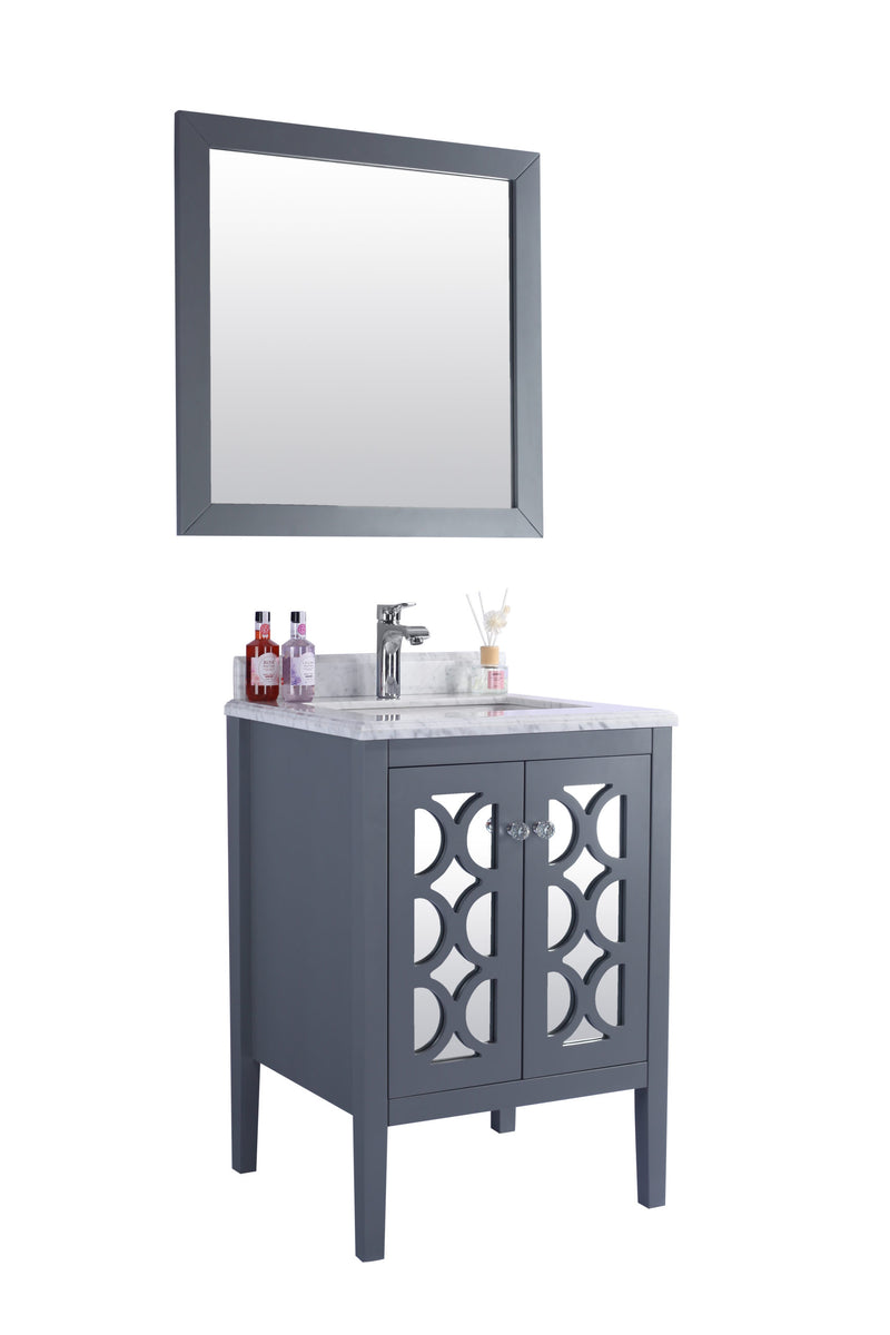 Laviva 313MKSH-24G-WC Mediterraneo 24" Grey Bathroom Vanity with White Carrara Marble Countertop - view 2