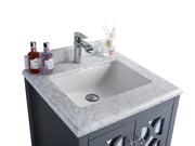 Laviva 313MKSH-24G-WC Mediterraneo 24" Grey Bathroom Vanity with White Carrara Marble Countertop - view 3
