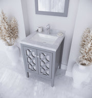 Laviva 313MKSH-24G-WC Mediterraneo 24" Grey Bathroom Vanity with White Carrara Marble Countertop - view 7