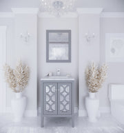 Laviva 313MKSH-24G-WC Mediterraneo 24" Grey Bathroom Vanity with White Carrara Marble Countertop - view 9