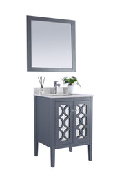 Laviva 313MKSH-24G-WQ Mediterraneo 24" Grey Bathroom Vanity with White Quartz Countertop - view 2