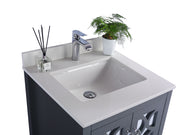 Laviva 313MKSH-24G-WQ Mediterraneo 24" Grey Bathroom Vanity with White Quartz Countertop - view 3