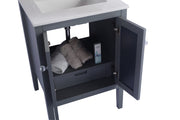 Laviva 313MKSH-24G-WQ Mediterraneo 24" Grey Bathroom Vanity with White Quartz Countertop - view 4