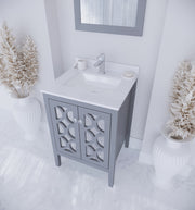 Laviva 313MKSH-24G-WQ Mediterraneo 24" Grey Bathroom Vanity with White Quartz Countertop - view 8
