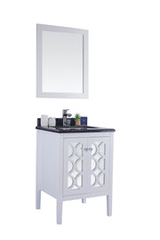 Laviva 313MKSH-24W-BW Mediterraneo 24" White Bathroom Vanity with Black Wood Marble Countertop - view 2