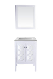 Laviva 313MKSH-24W-MW Mediterraneo 24" White Bathroom Vanity with Matte White VIVA Stone Solid Surface Countertop