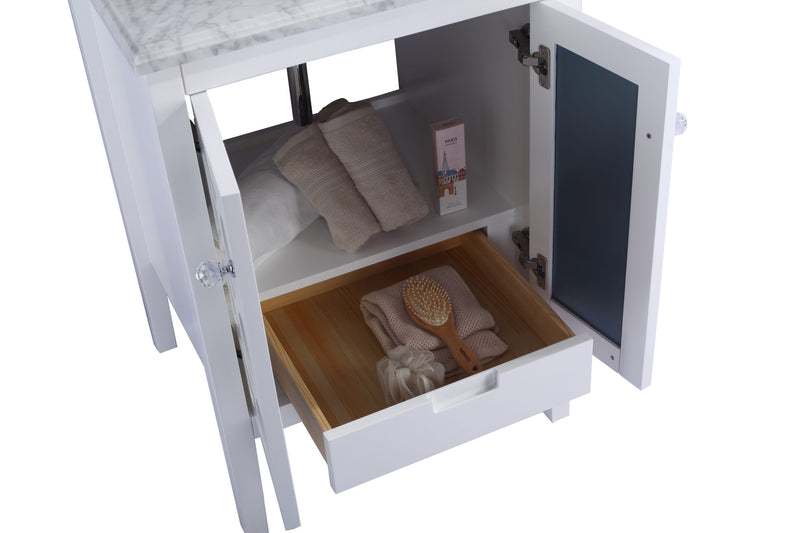 Laviva 313MKSH-24W-MW Mediterraneo 24" White Bathroom Vanity with Matte White VIVA Stone Solid Surface Countertop - view 3