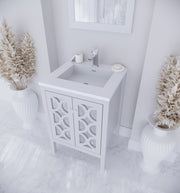 Laviva 313MKSH-24W-MW Mediterraneo 24" White Bathroom Vanity with Matte White VIVA Stone Solid Surface Countertop - view 6