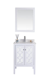 Laviva 313MKSH-24W-WQ Mediterraneo 24" White Bathroom Vanity with White Quartz Countertop