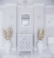 Laviva 313MKSH-24W-WQ Mediterraneo 24" White Bathroom Vanity with White Quartz Countertop - view 8