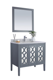Laviva 313MKSH-36G-WC Mediterraneo 36" Grey Bathroom Vanity with White Carrara Marble Countertop - view 2