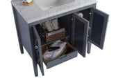 Laviva 313MKSH-36G-WC Mediterraneo 36" Grey Bathroom Vanity with White Carrara Marble Countertop - view 5