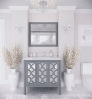 Laviva 313MKSH-36G-WC Mediterraneo 36" Grey Bathroom Vanity with White Carrara Marble Countertop - view 9
