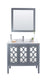 Laviva 313MKSH-36G-WQ Mediterraneo 36" Grey Bathroom Vanity with White Quartz Countertop